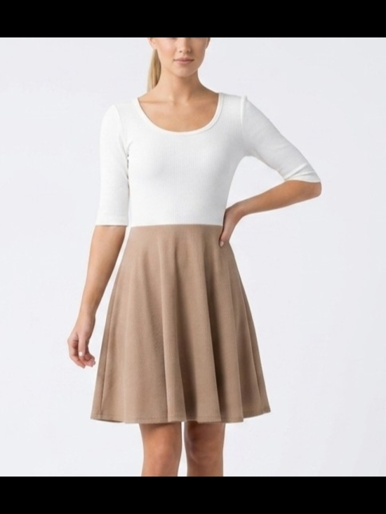 LuLaRoe Dresses & Skirts - Lularoe White Beige Dress Size XS Casual Feminine Preppy Summer Colorblock